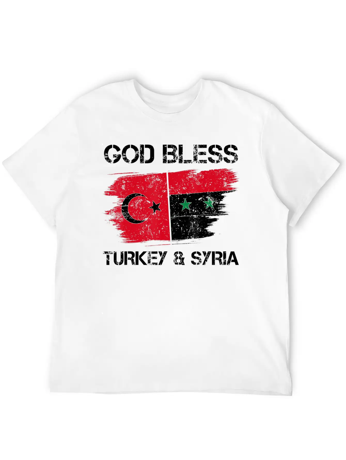 God Bless Turkey Syria Flag Pray For Turkey Earthq Classic Fit Graphic Tee For Daily Comfort – Unisex Cotton Shirt