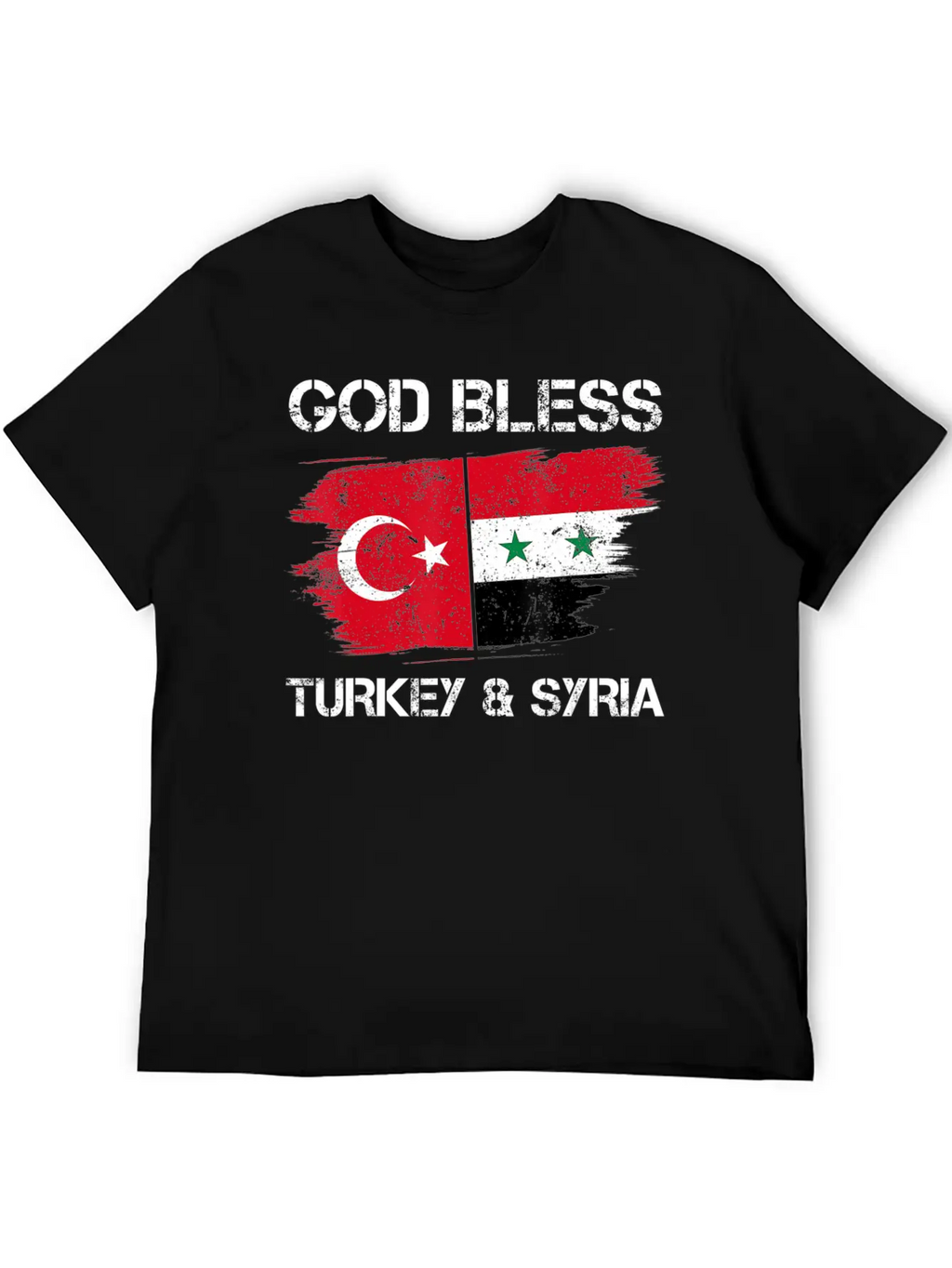 God Bless Turkey Syria Flag Pray For Turkey Earthq Classic Fit Graphic Tee For Daily Comfort – Unisex Cotton Shirt