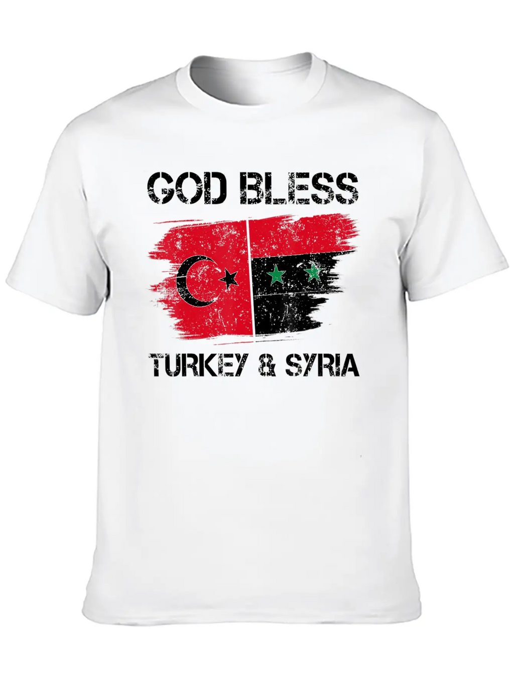 God Bless Turkey Syria Flag Pray For Turkey Earthq Classic Fit Graphic Tee For Daily Comfort – Unisex Cotton Shirt