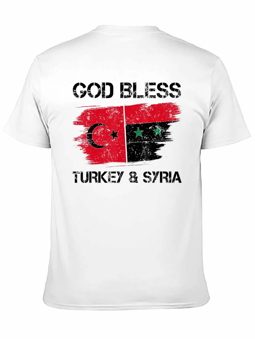 God Bless Turkey Syria Flag Pray For Turkey Earthq Classic Fit Graphic Tee For Daily Comfort – Unisex Cotton Shirt