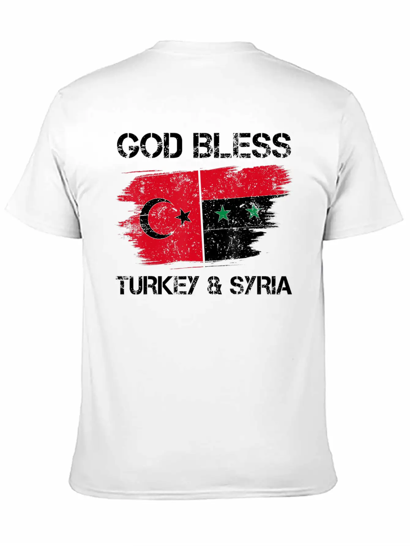God Bless Turkey Syria Flag Pray For Turkey Earthq Classic Fit Graphic Tee For Daily Comfort – Unisex Cotton Shirt