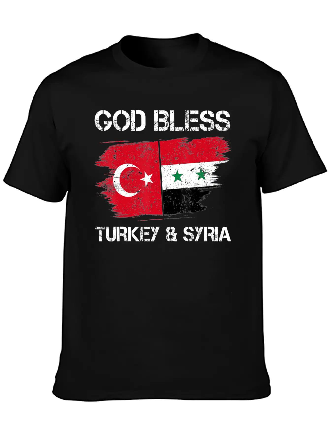 God Bless Turkey Syria Flag Pray For Turkey Earthq Classic Fit Graphic Tee For Daily Comfort – Unisex Cotton Shirt