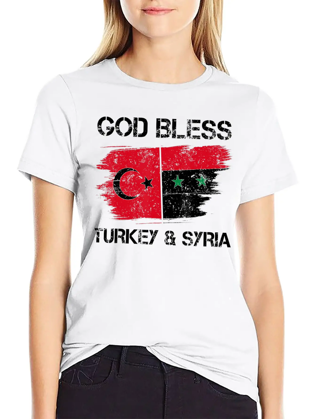 God Bless Turkey Syria Flag Pray For Turkey Earthq Classic Fit Graphic Tee For Daily Comfort – Unisex Cotton Shirt