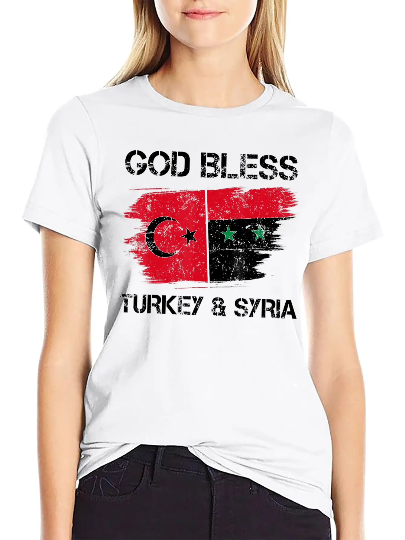 God Bless Turkey Syria Flag Pray For Turkey Earthq Classic Fit Graphic Tee For Daily Comfort – Unisex Cotton Shirt