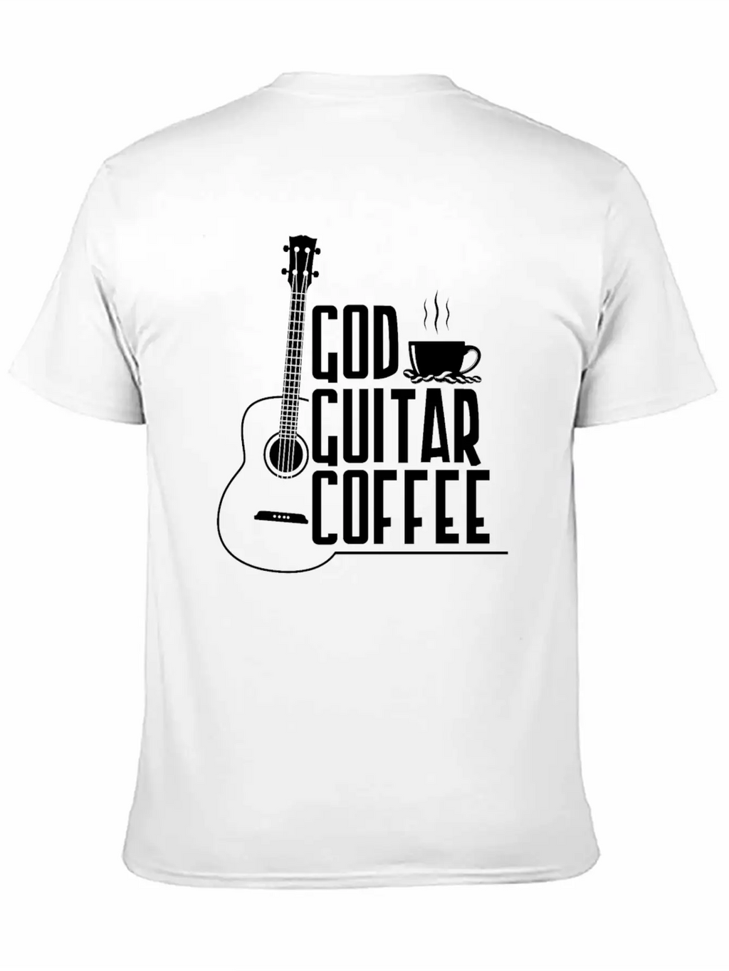 God Guitar Coffee Music Lover Funny Christian Stylish Everyday T-Shirt – Unisex Basic Cotton Tee