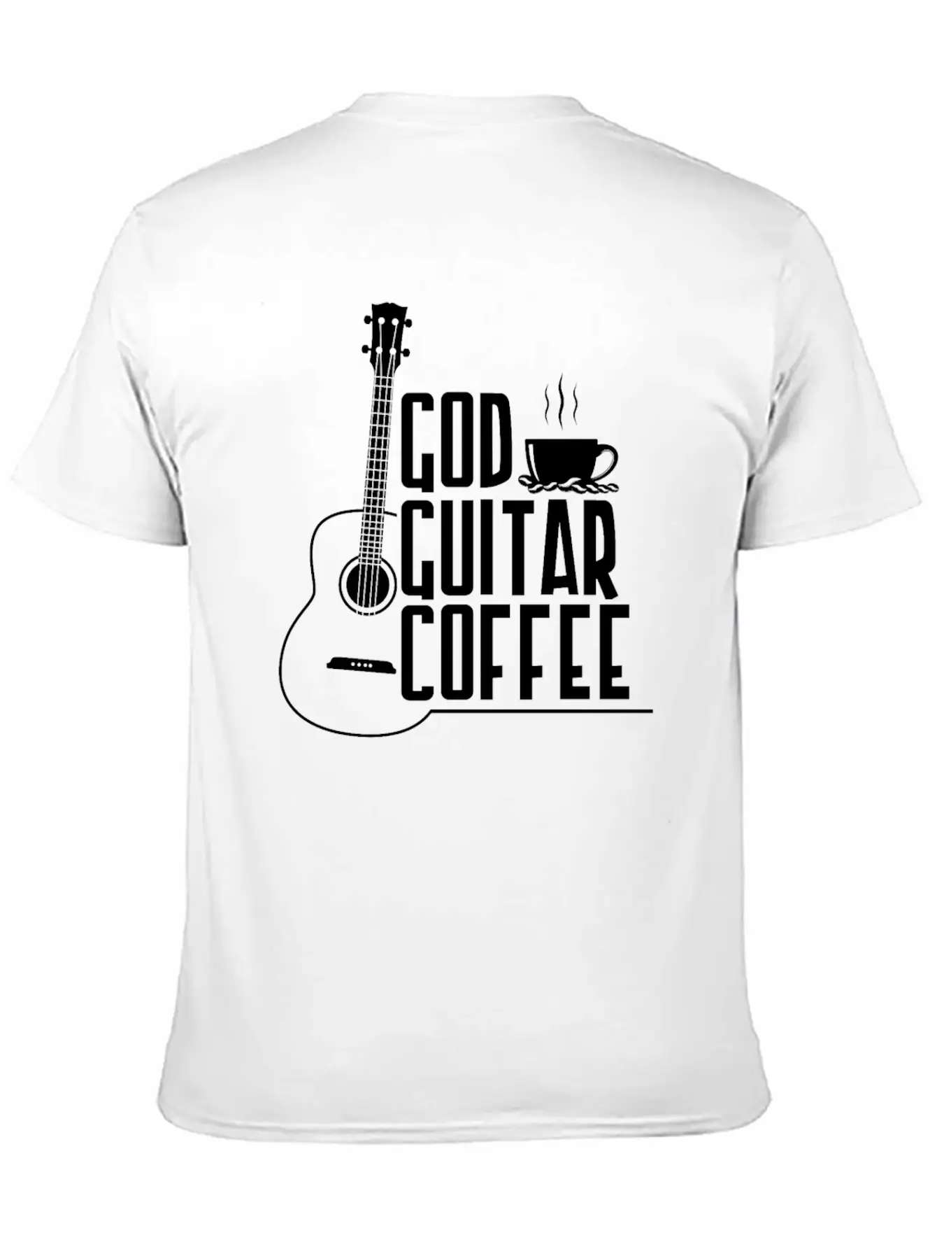 God Guitar Coffee Music Lover Funny Christian Stylish Everyday T-Shirt – Unisex Basic Cotton Tee