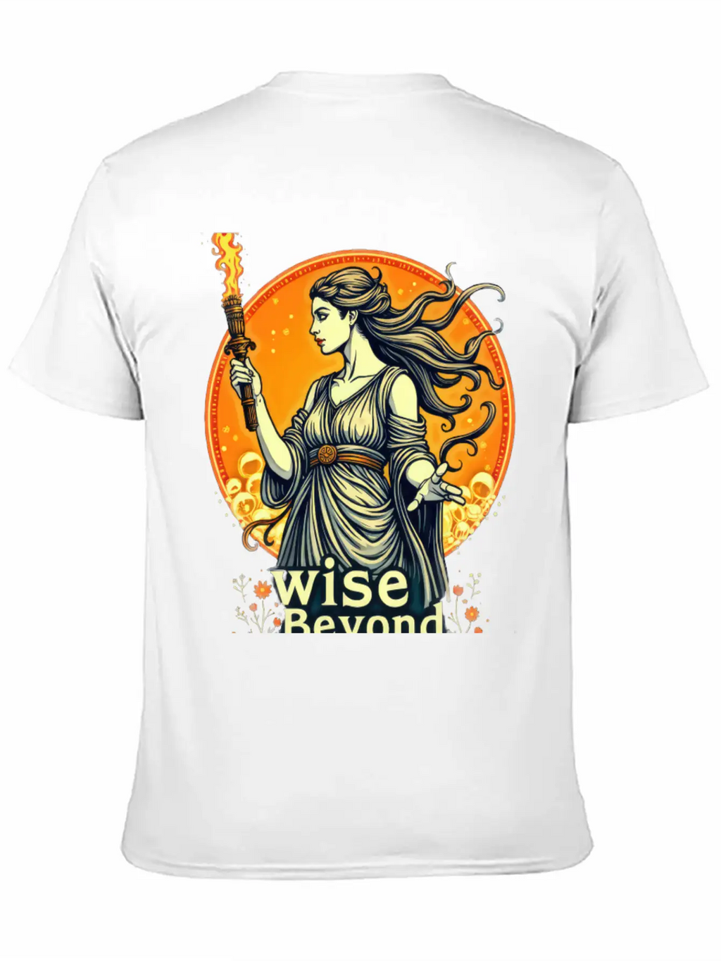 Goddess Holding Torch With Wisdom Stylish Everyday T-Shirt – Unisex Basic Cotton Tee