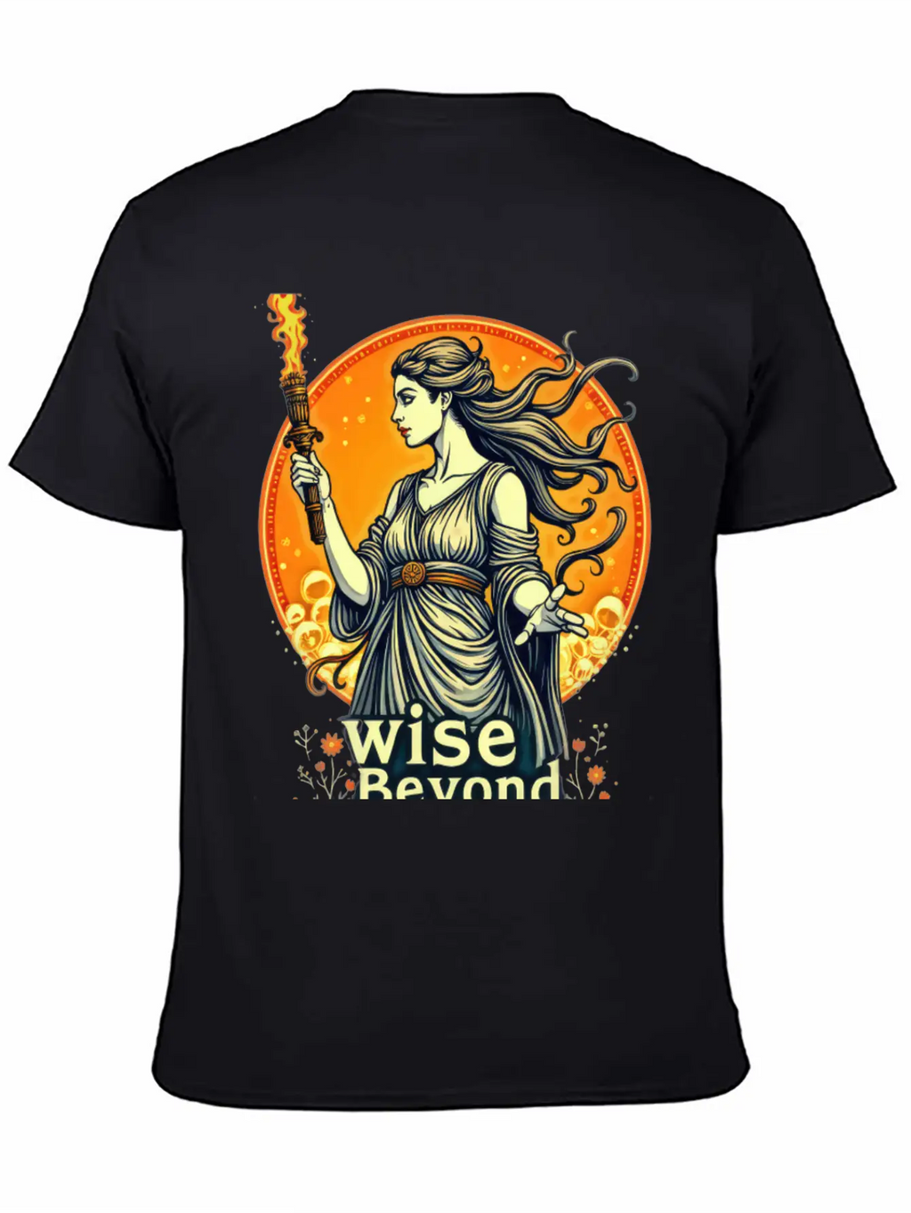 Goddess Holding Torch With Wisdom Stylish Everyday T-Shirt – Unisex Basic Cotton Tee