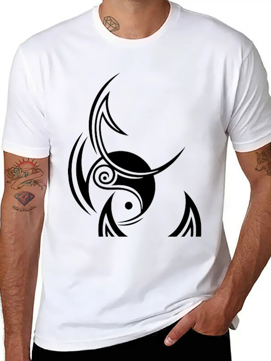 Goddess, Triple Moon And Yin Yang Stylish Everyday T-Shirt – Unisex Basic Cotton Tee
