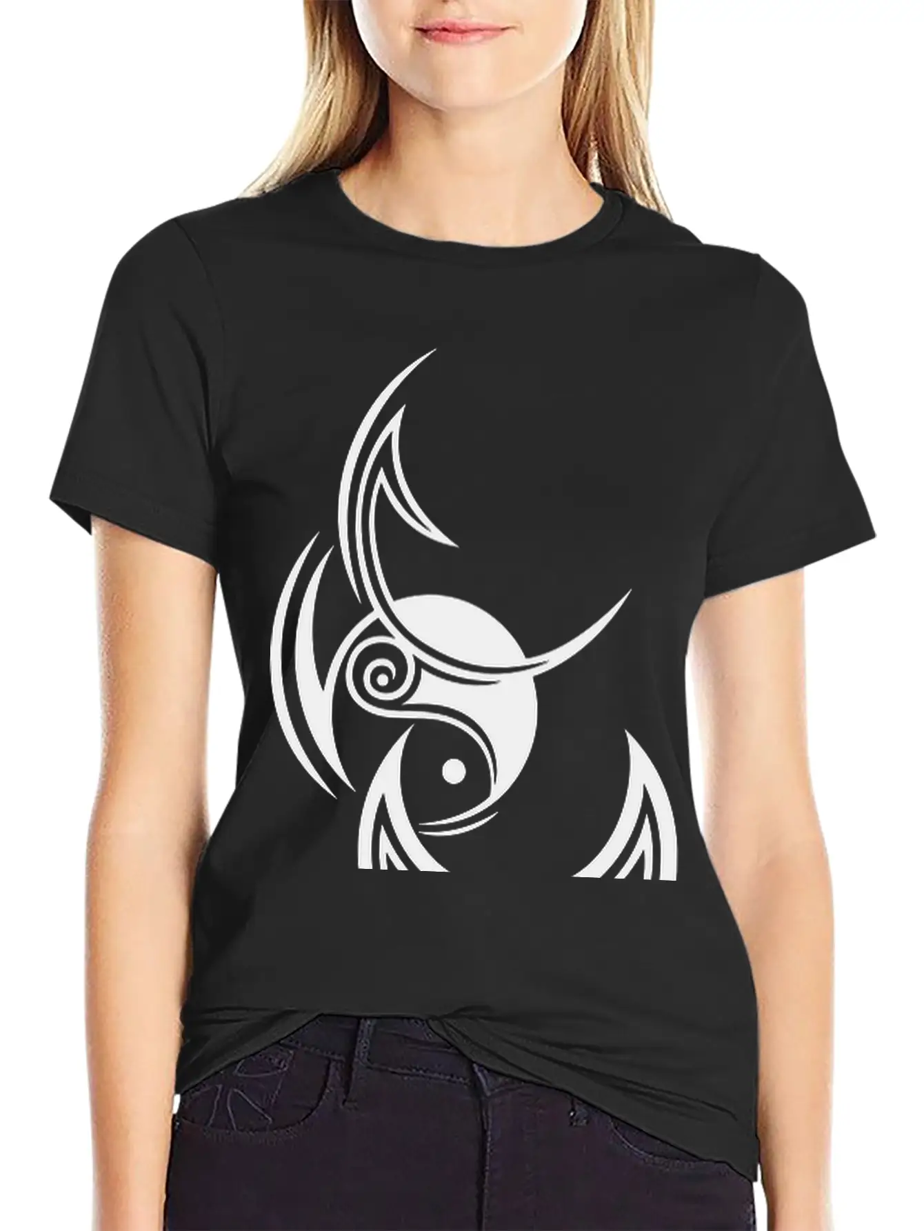 Goddess, Triple Moon And Yin Yang Stylish Everyday T-Shirt – Unisex Basic Cotton Tee