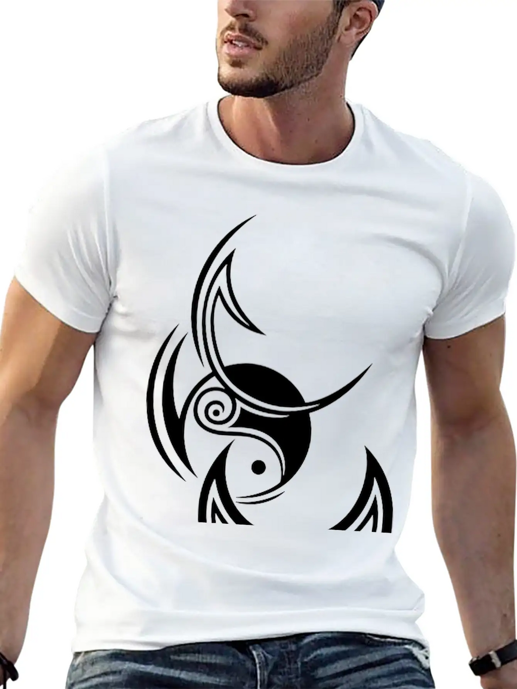 Goddess, Triple Moon And Yin Yang Stylish Everyday T-Shirt – Unisex Basic Cotton Tee