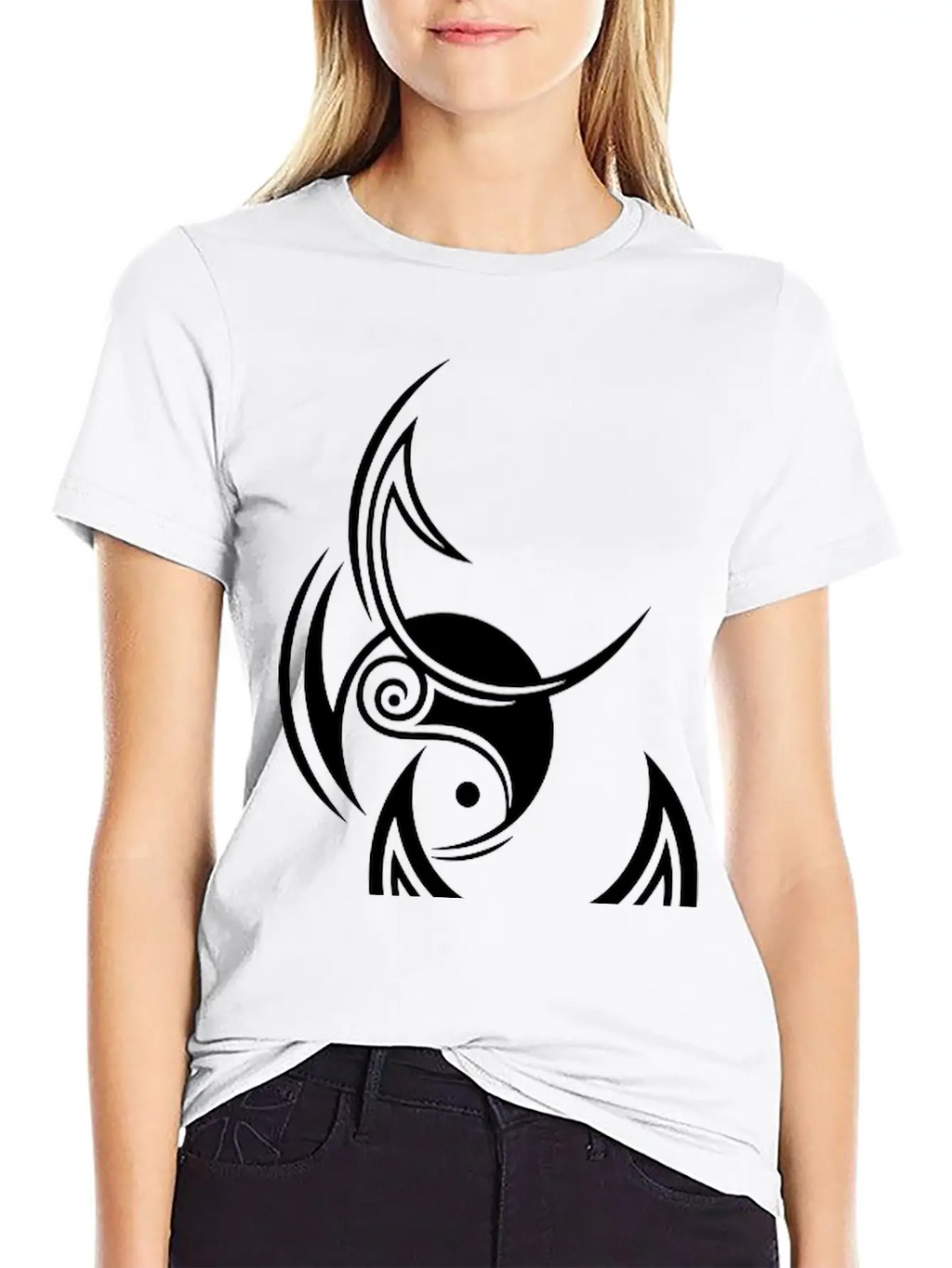 Goddess, Triple Moon And Yin Yang Stylish Everyday T-Shirt – Unisex Basic Cotton Tee