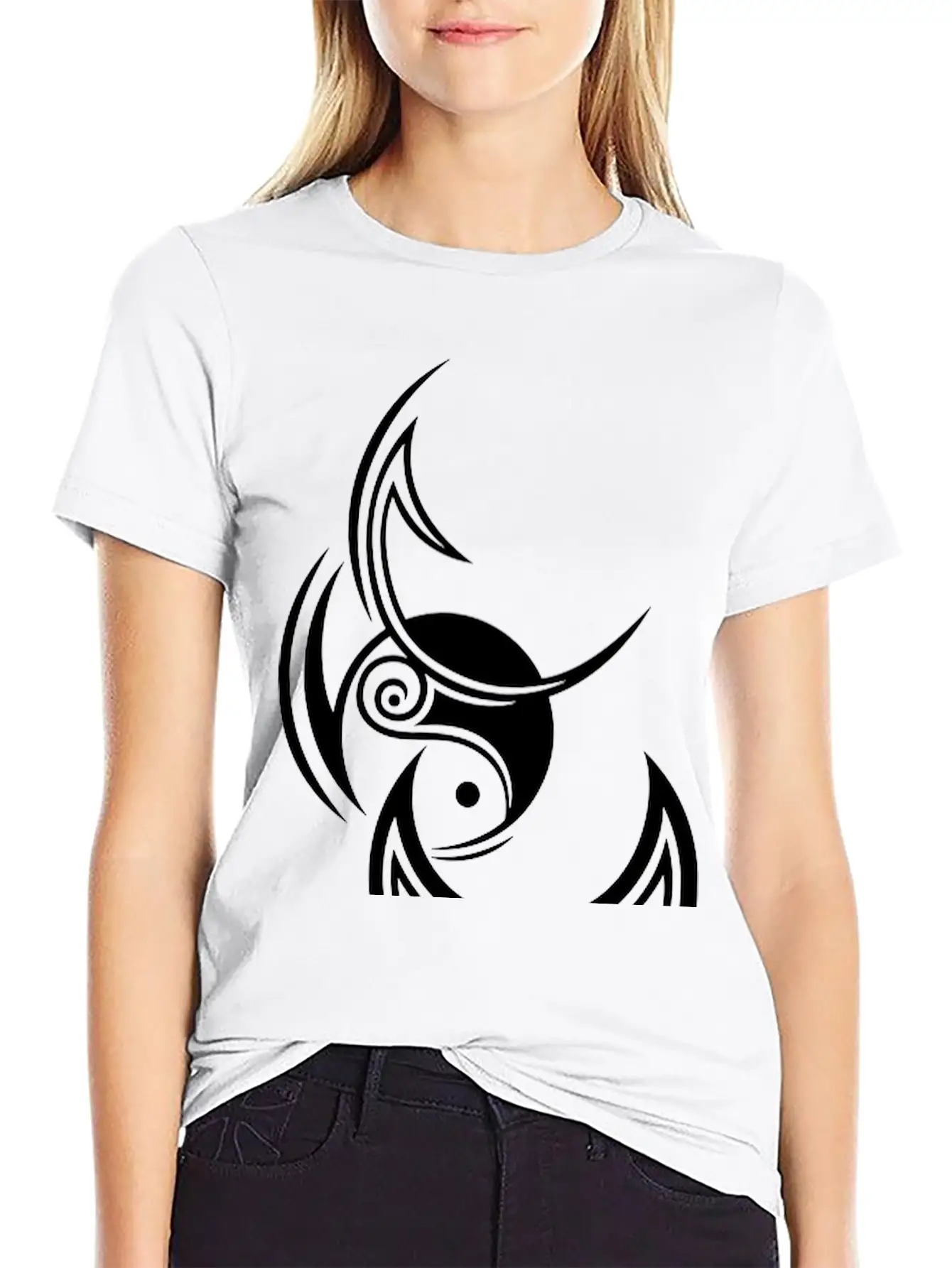 Goddess, Triple Moon And Yin Yang Stylish Everyday T-Shirt – Unisex Basic Cotton Tee
