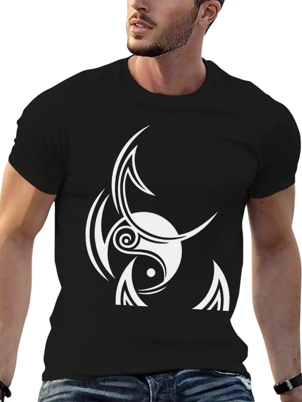 Goddess, Triple Moon And Yin Yang Stylish Everyday T-Shirt – Unisex Basic Cotton Tee