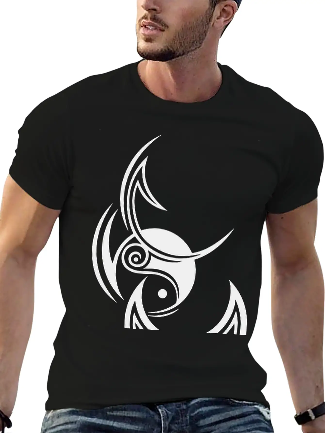 Goddess, Triple Moon And Yin Yang Stylish Everyday T-Shirt – Unisex Basic Cotton Tee