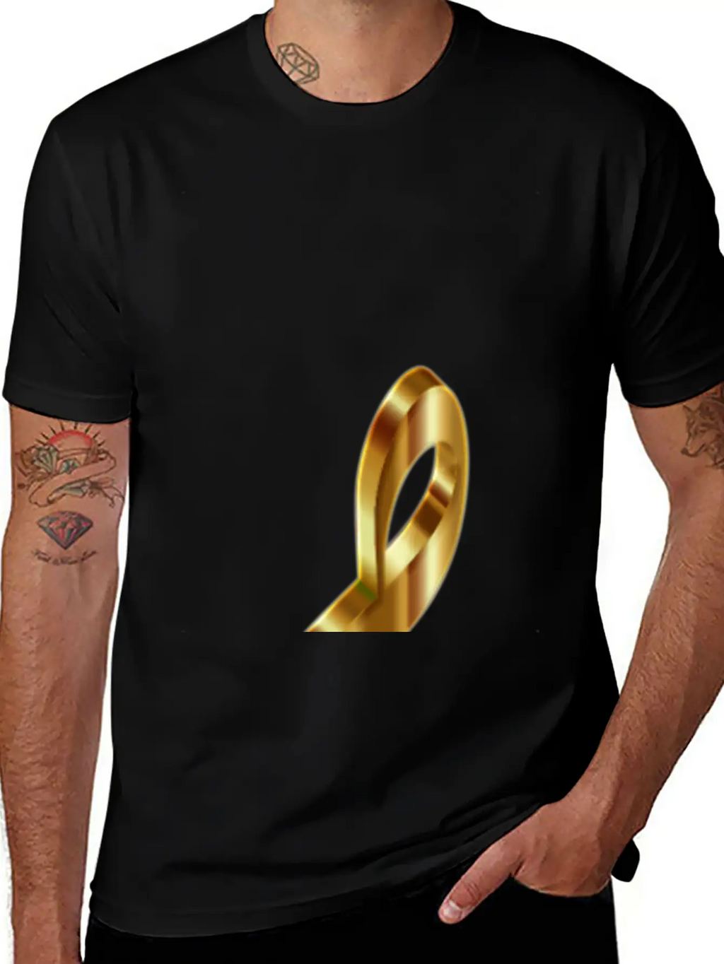 Gold 3D Clef 2 Enhanced No Background Stylish Everyday T-Shirt – Unisex Basic Cotton Tee
