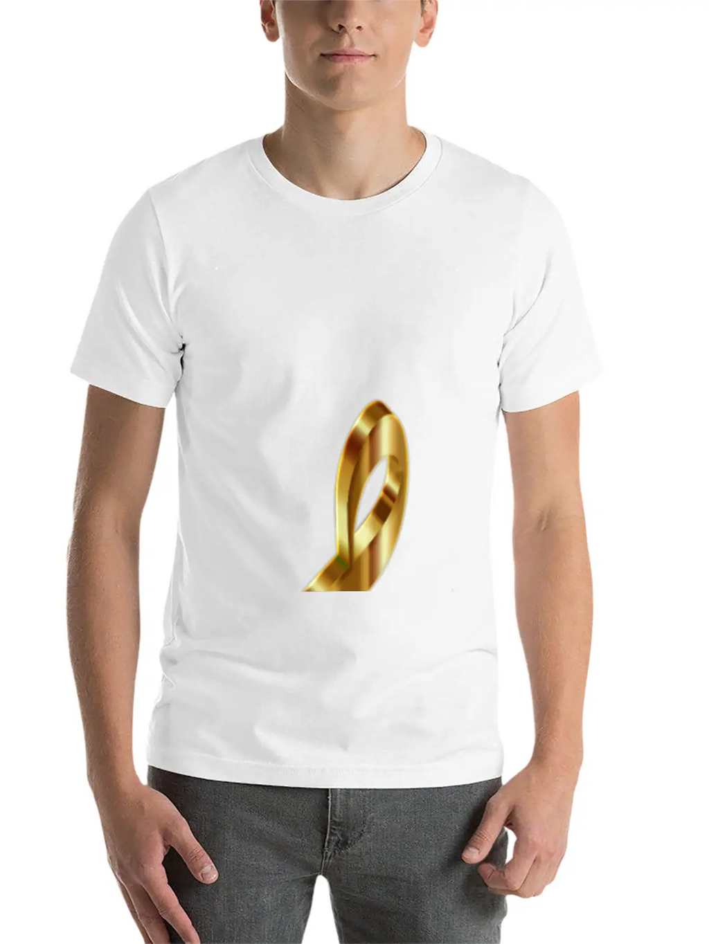 Gold 3D Clef 2 Enhanced No Background Stylish Everyday T-Shirt – Unisex Basic Cotton Tee