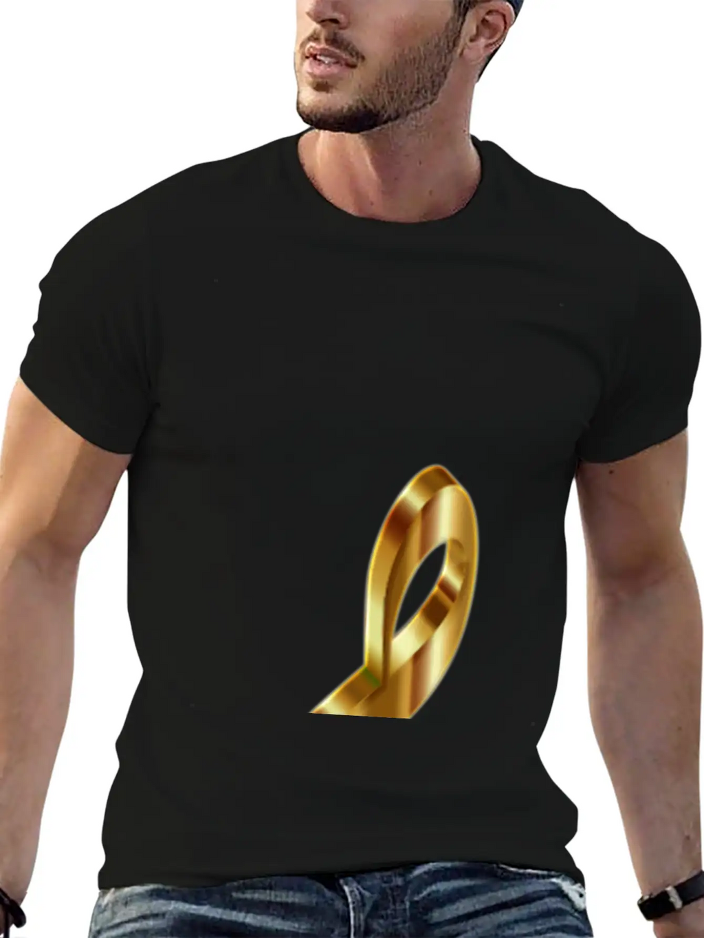 Gold 3D Clef 2 Enhanced No Background Stylish Everyday T-Shirt – Unisex Basic Cotton Tee