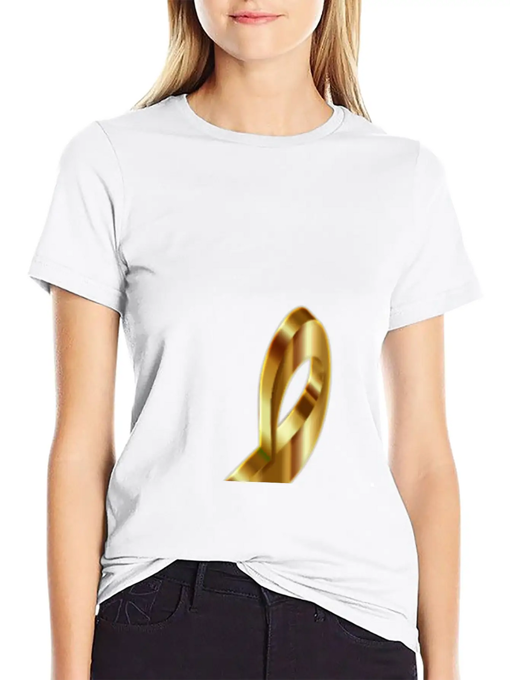 Gold 3D Clef 2 Enhanced No Background Stylish Everyday T-Shirt – Unisex Basic Cotton Tee