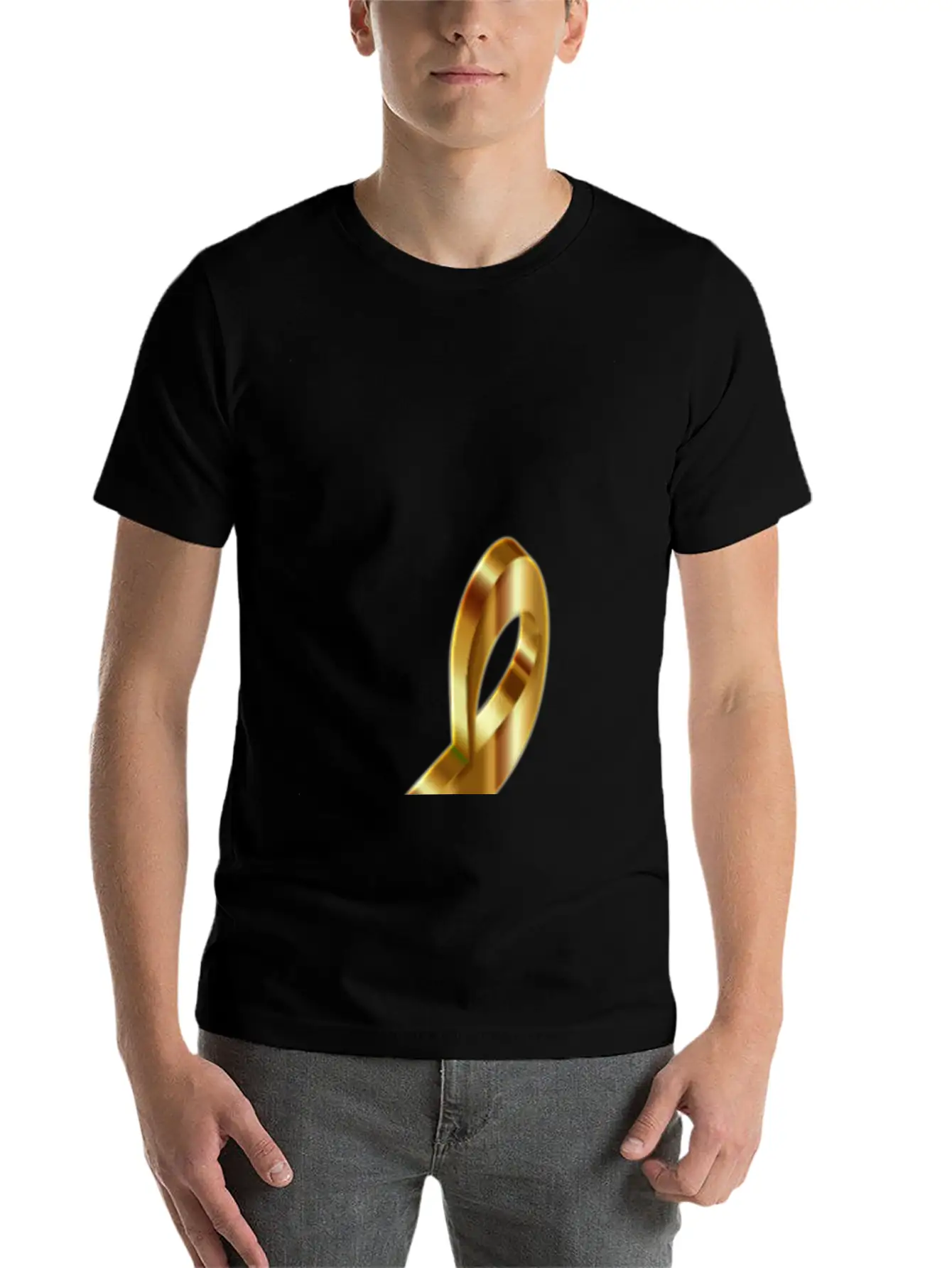 Gold 3D Clef 2 Enhanced No Background Stylish Everyday T-Shirt – Unisex Basic Cotton Tee