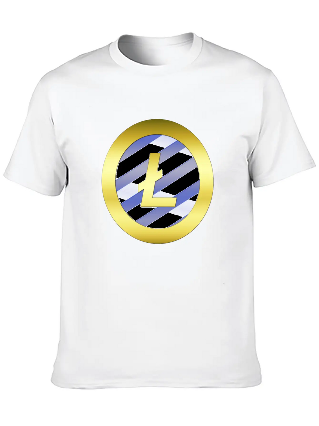 GOLD B LTC BLUE2 Litecoin Unisex Casual T-Shirt – Clean Design For Daily Comfort