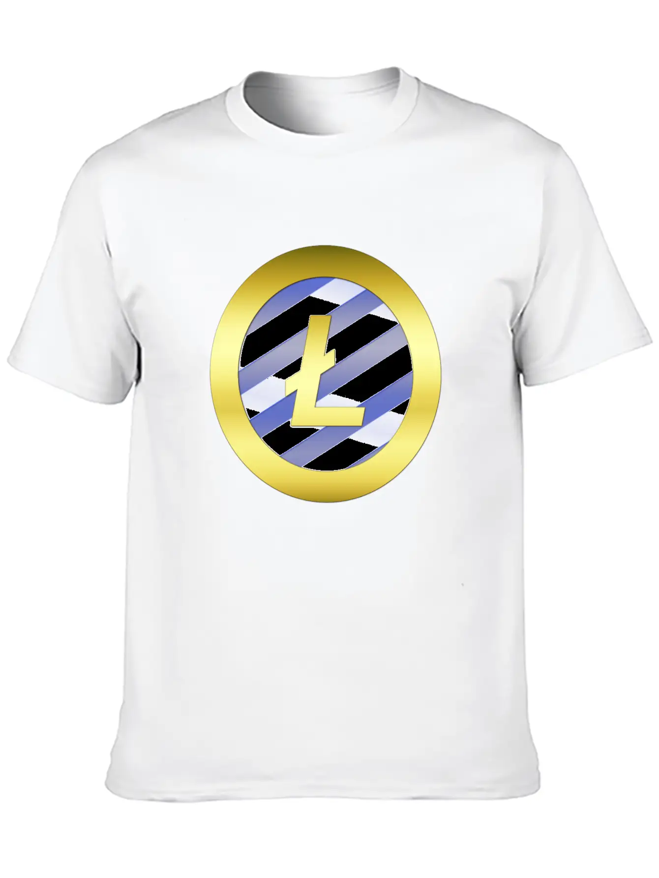 GOLD B LTC BLUE2 Litecoin Unisex Casual T-Shirt – Clean Design For Daily Comfort