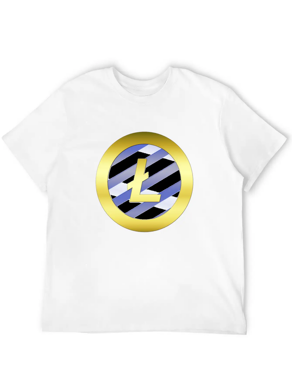GOLD B LTC BLUE2 Litecoin Unisex Casual T-Shirt – Clean Design For Daily Comfort