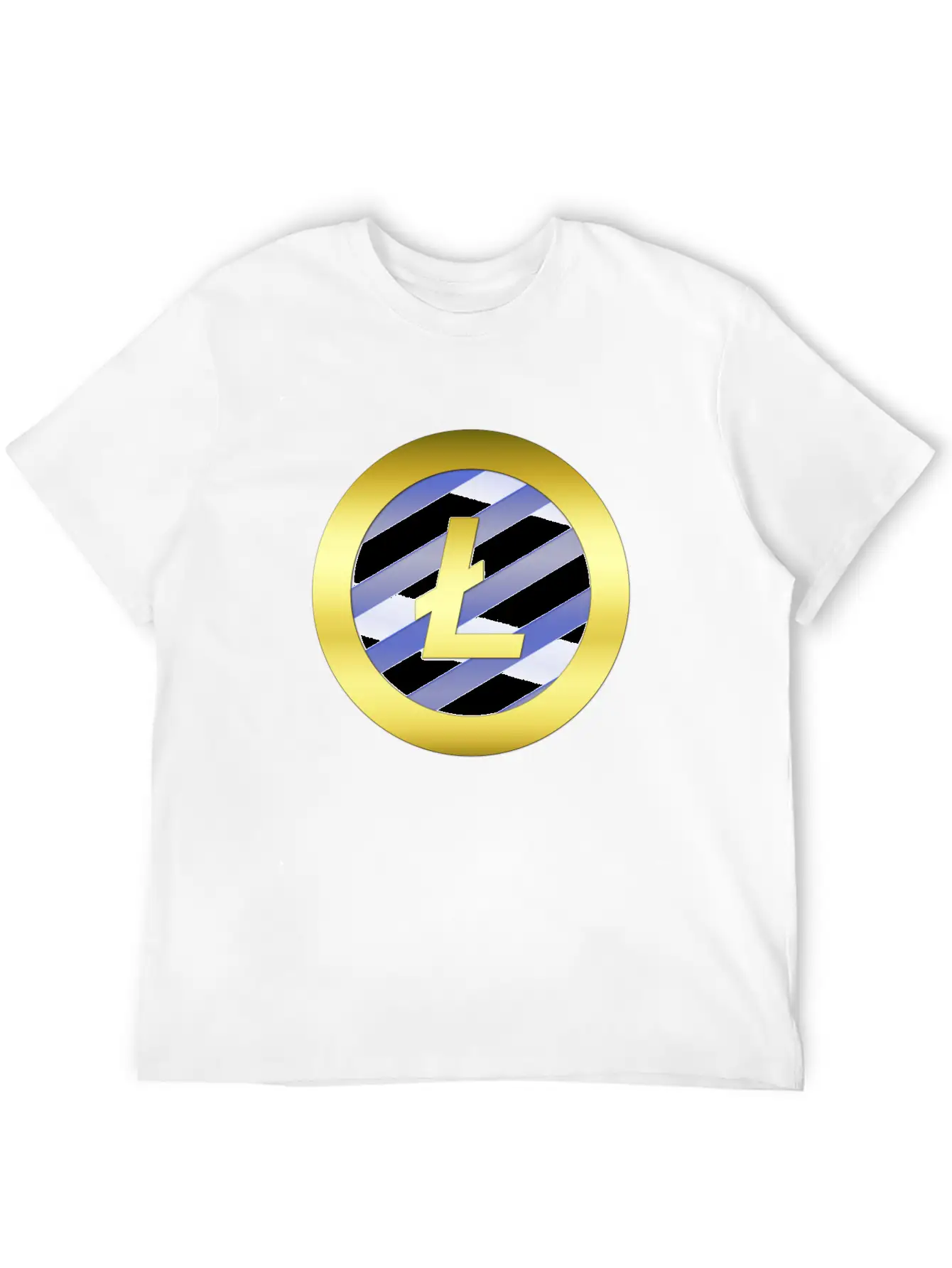 GOLD B LTC BLUE2 Litecoin Unisex Casual T-Shirt – Clean Design For Daily Comfort