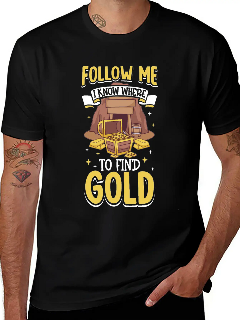 Gold Digging Gold Mining Gold Panning Gold Mine Unisex Short Sleeve Soft Cotton T-Shirt – Casual Everyday Wear
