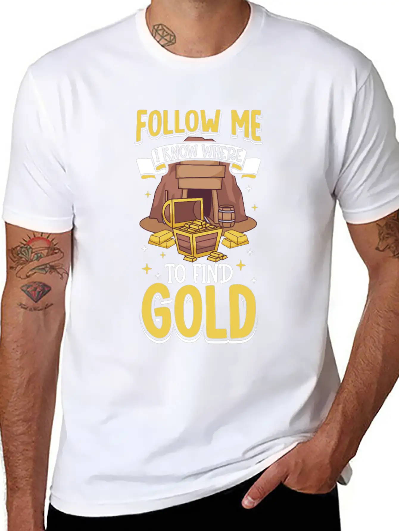 Gold Digging Gold Mining Gold Panning Gold Mine Unisex Short Sleeve Soft Cotton T-Shirt – Casual Everyday Wear