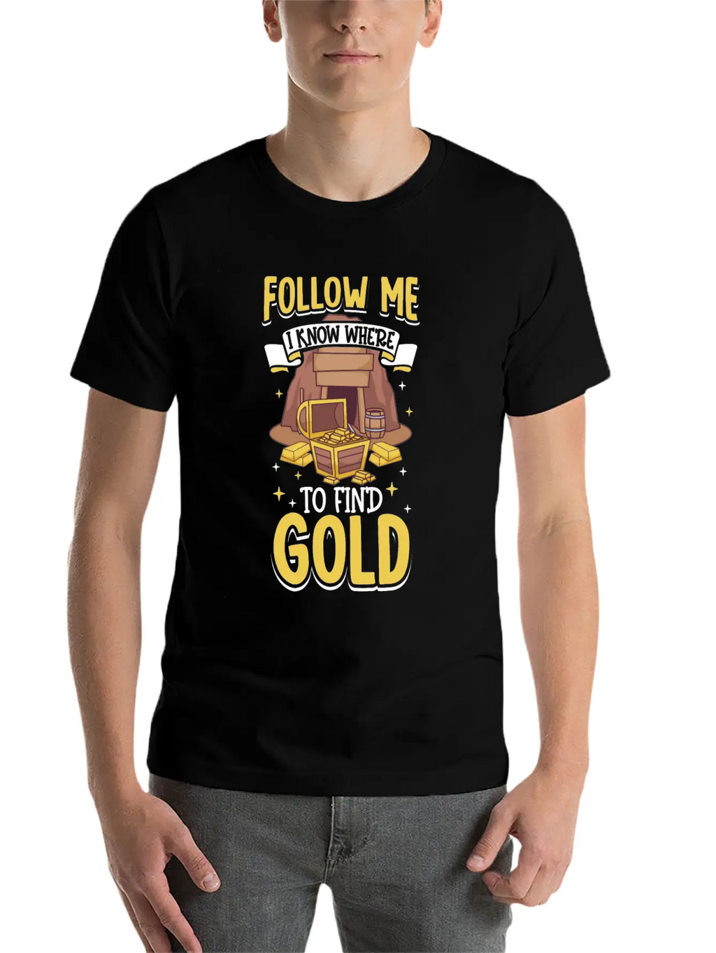 Gold Digging Gold Mining Gold Panning Gold Mine Unisex Short Sleeve Soft Cotton T-Shirt – Casual Everyday Wear