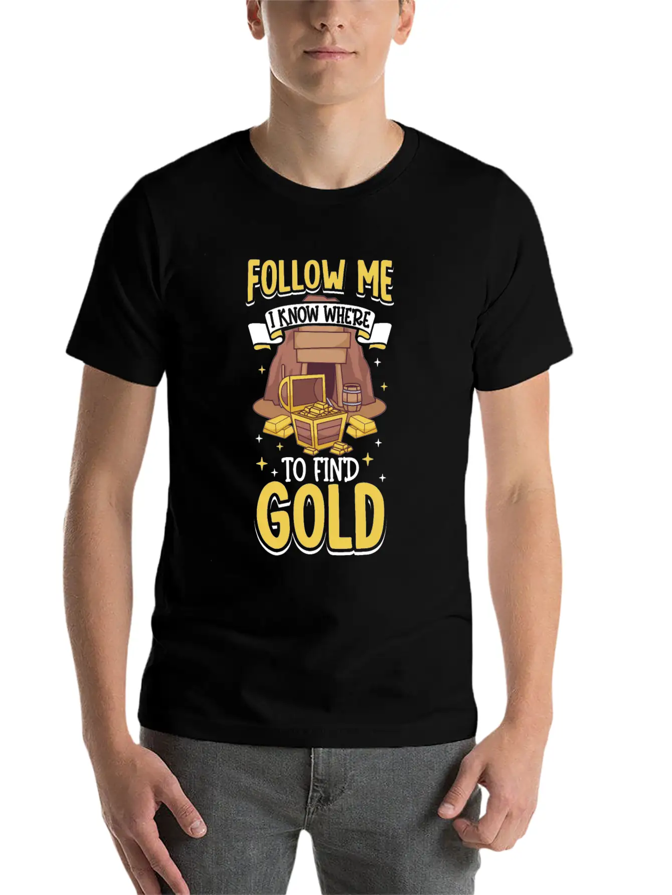 Gold Digging Gold Mining Gold Panning Gold Mine Unisex Short Sleeve Soft Cotton T-Shirt – Casual Everyday Wear