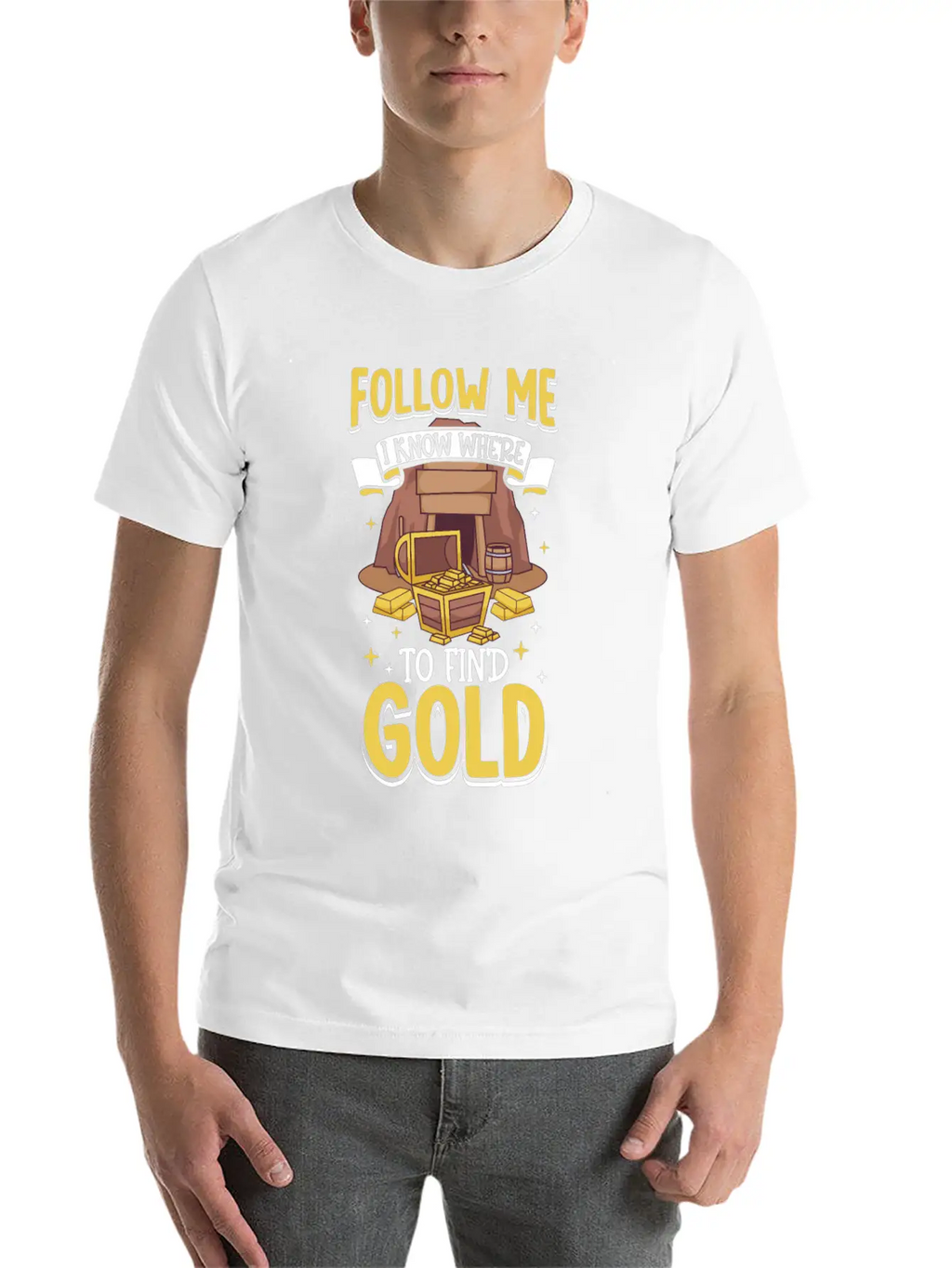 Gold Digging Gold Mining Gold Panning Gold Mine Unisex Short Sleeve Soft Cotton T-Shirt – Casual Everyday Wear