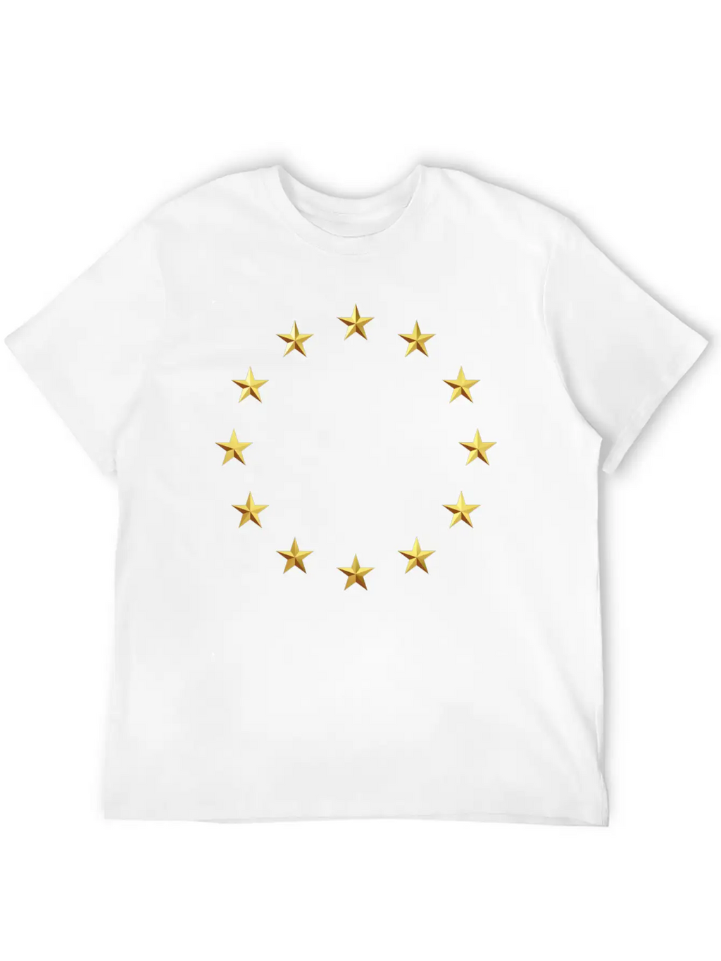 GOLD EUROPEAN STARS Unisex Casual T-Shirt – Clean Design For Daily Comfort