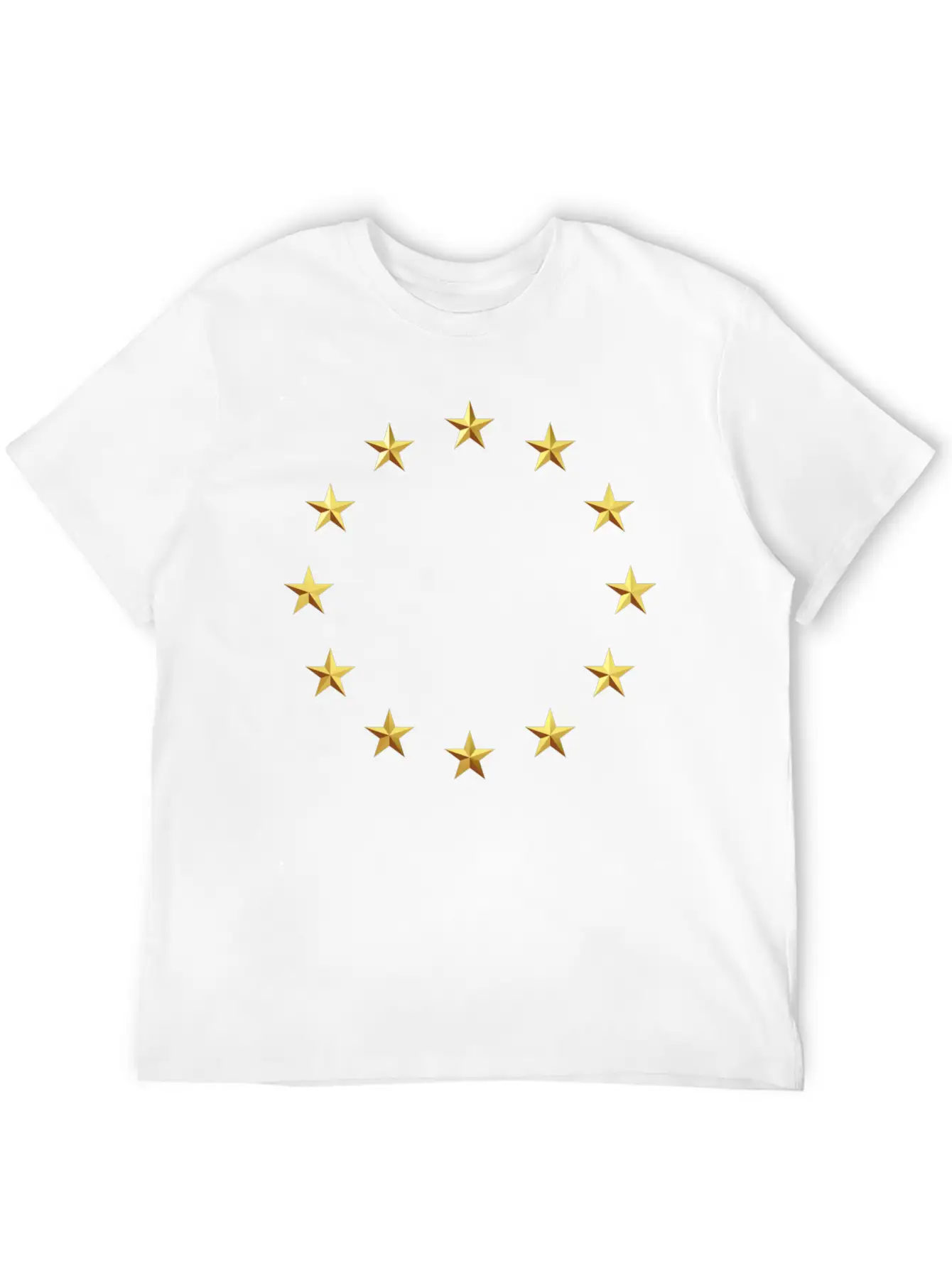 GOLD EUROPEAN STARS Unisex Casual T-Shirt – Clean Design For Daily Comfort