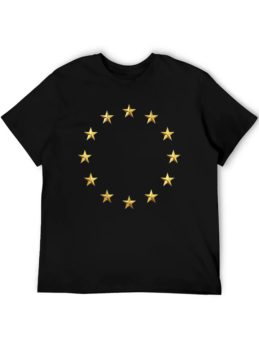 GOLD EUROPEAN STARS Unisex Casual T-Shirt – Clean Design For Daily Comfort