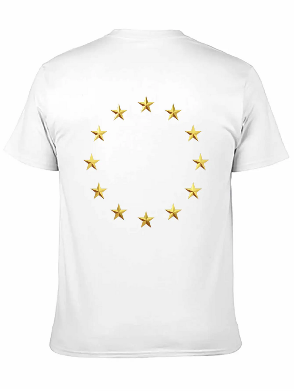 GOLD EUROPEAN STARS Unisex Casual T-Shirt – Clean Design For Daily Comfort