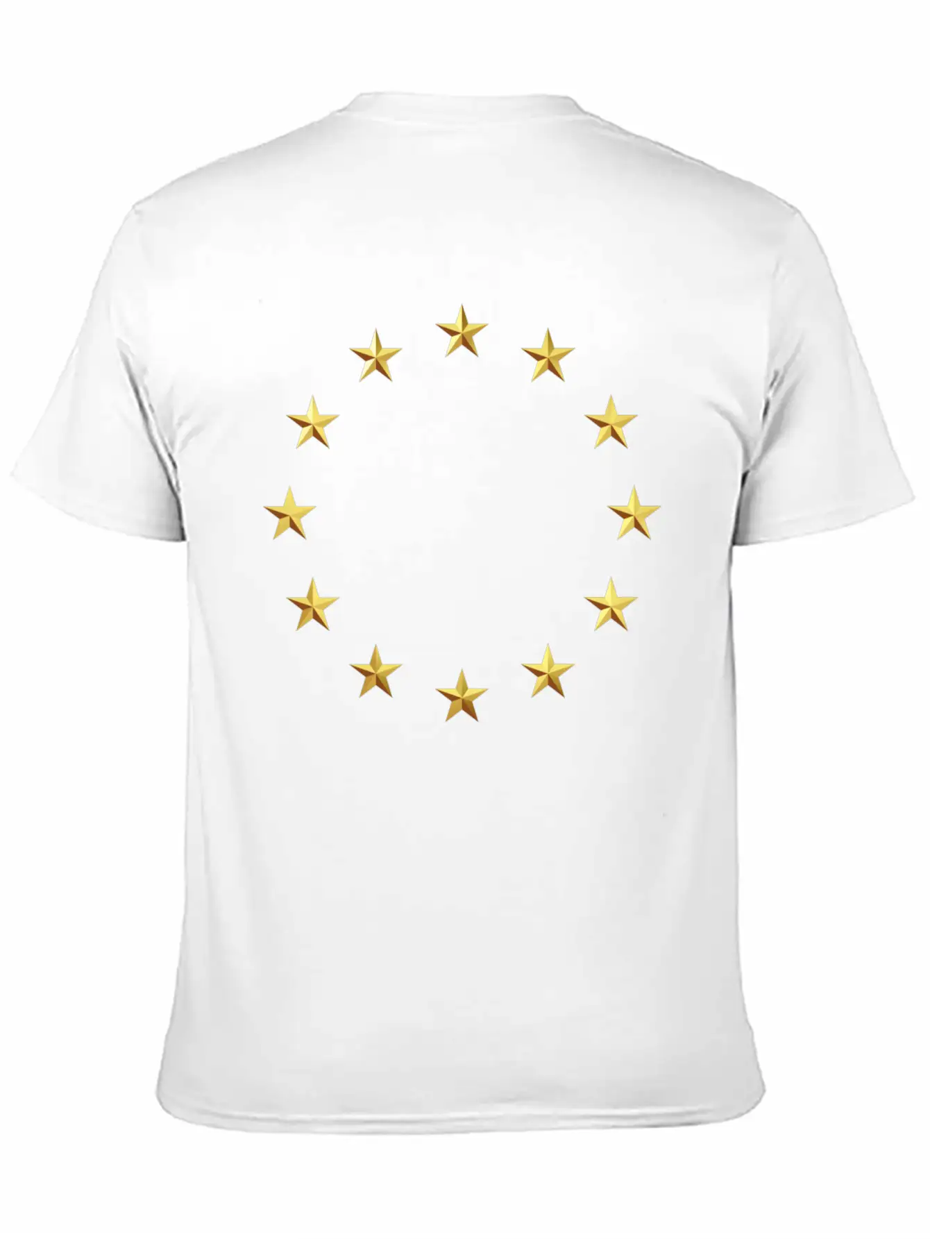 GOLD EUROPEAN STARS Unisex Casual T-Shirt – Clean Design For Daily Comfort