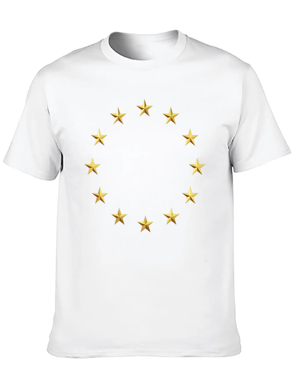 GOLD EUROPEAN STARS Unisex Casual T-Shirt – Clean Design For Daily Comfort