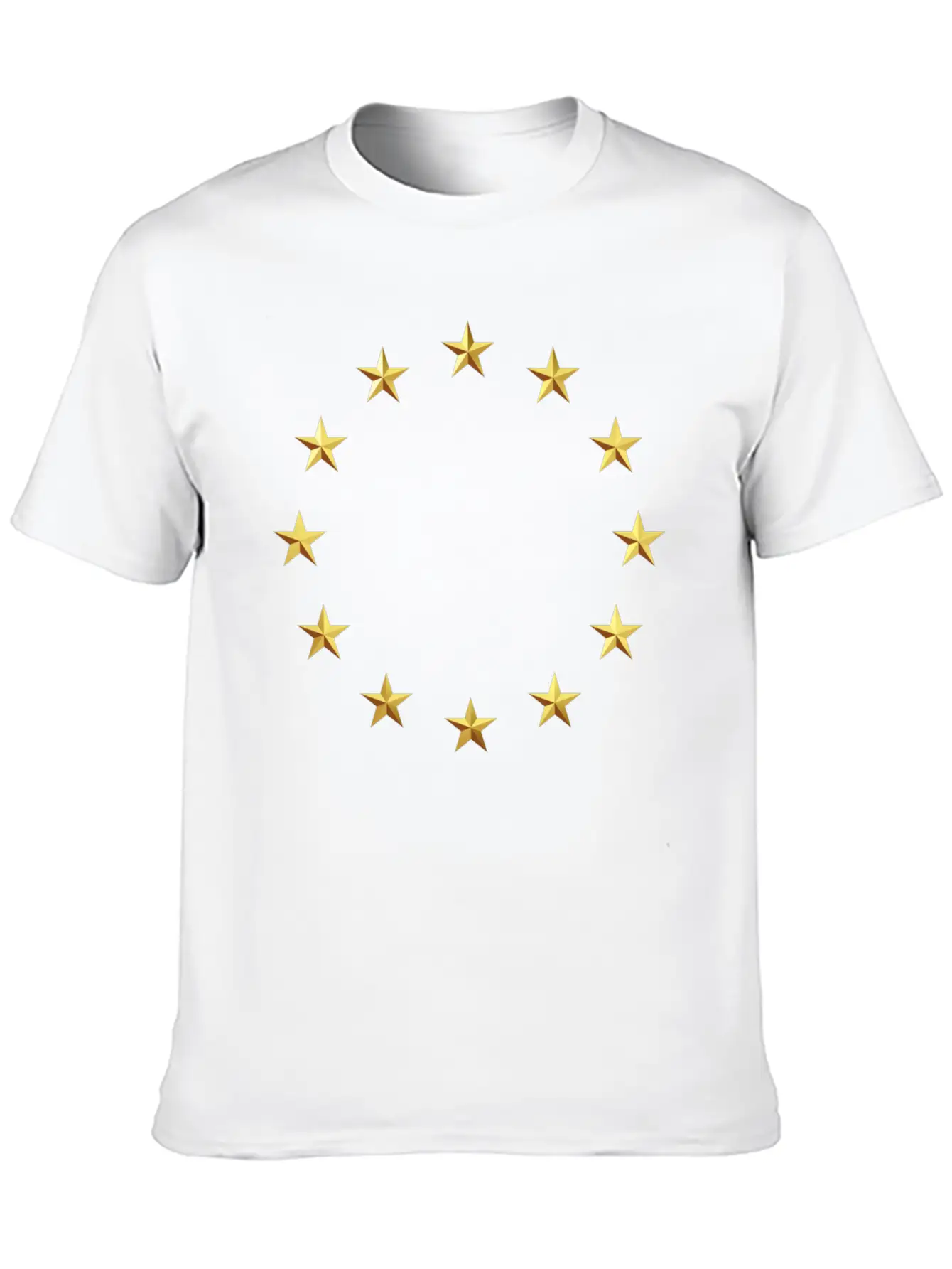 GOLD EUROPEAN STARS Unisex Casual T-Shirt – Clean Design For Daily Comfort