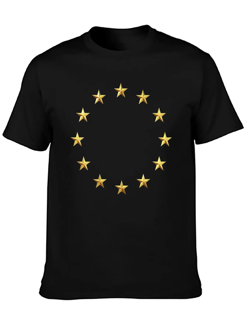 GOLD EUROPEAN STARS Unisex Casual T-Shirt – Clean Design For Daily Comfort