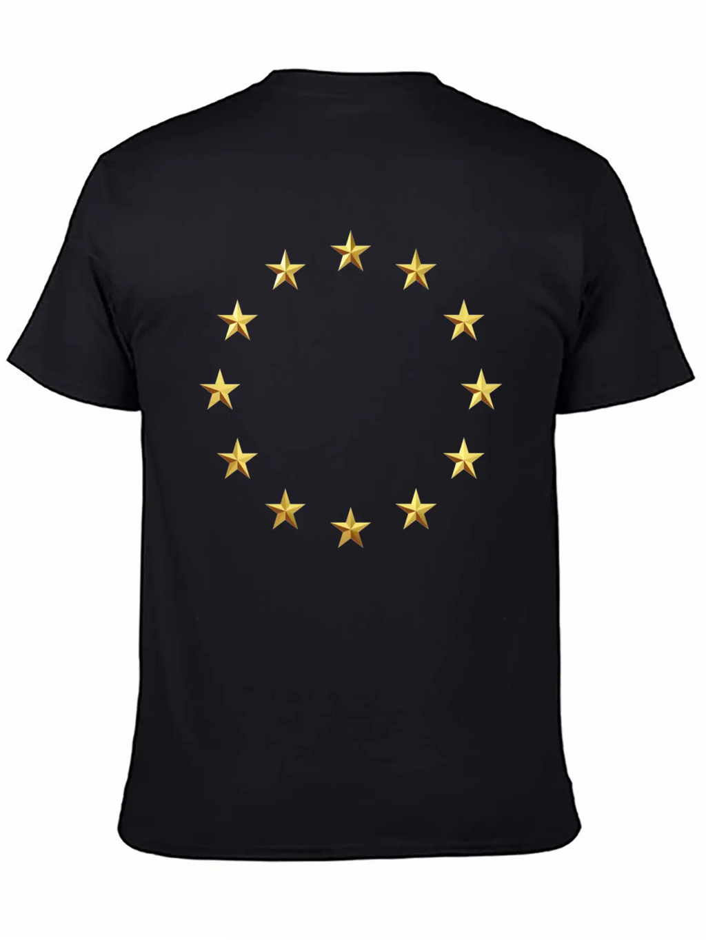 GOLD EUROPEAN STARS Unisex Casual T-Shirt – Clean Design For Daily Comfort