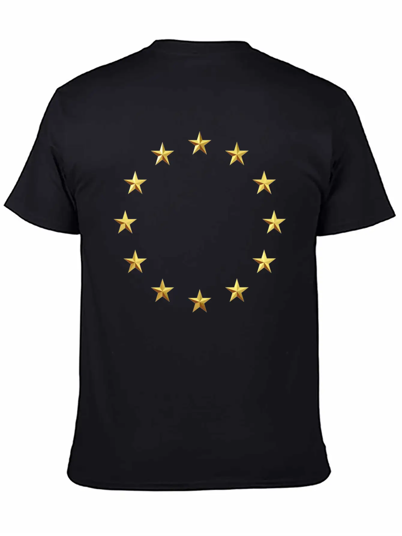 GOLD EUROPEAN STARS Unisex Casual T-Shirt – Clean Design For Daily Comfort
