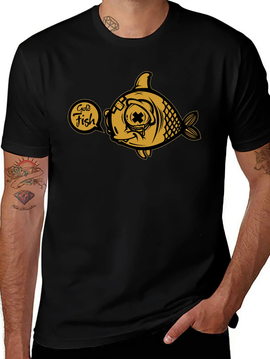 Gold Fish Unisex Short Sleeve Soft Cotton T-Shirt – Casual Everyday Wear