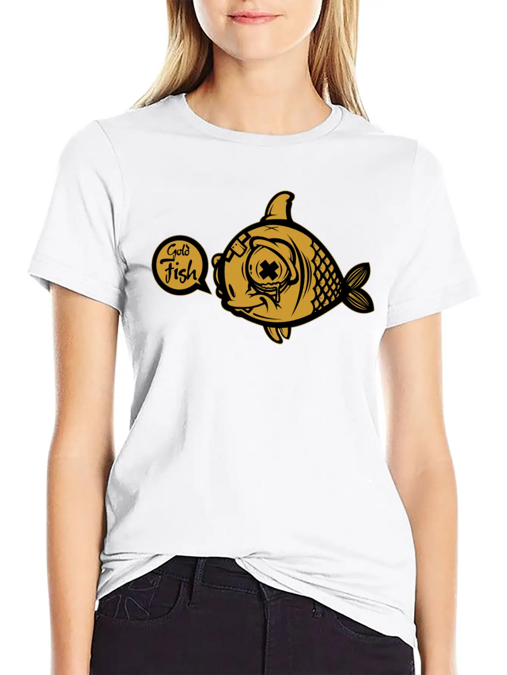Gold Fish Unisex Short Sleeve Soft Cotton T-Shirt – Casual Everyday Wear