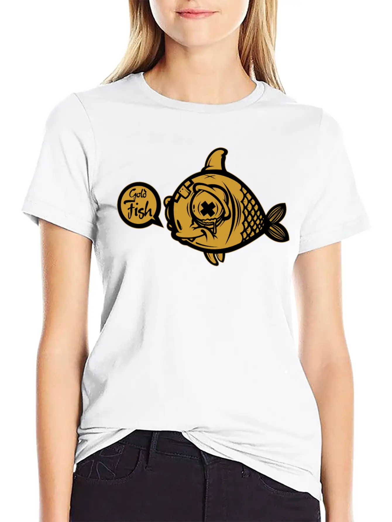 Gold Fish Unisex Short Sleeve Soft Cotton T-Shirt – Casual Everyday Wear