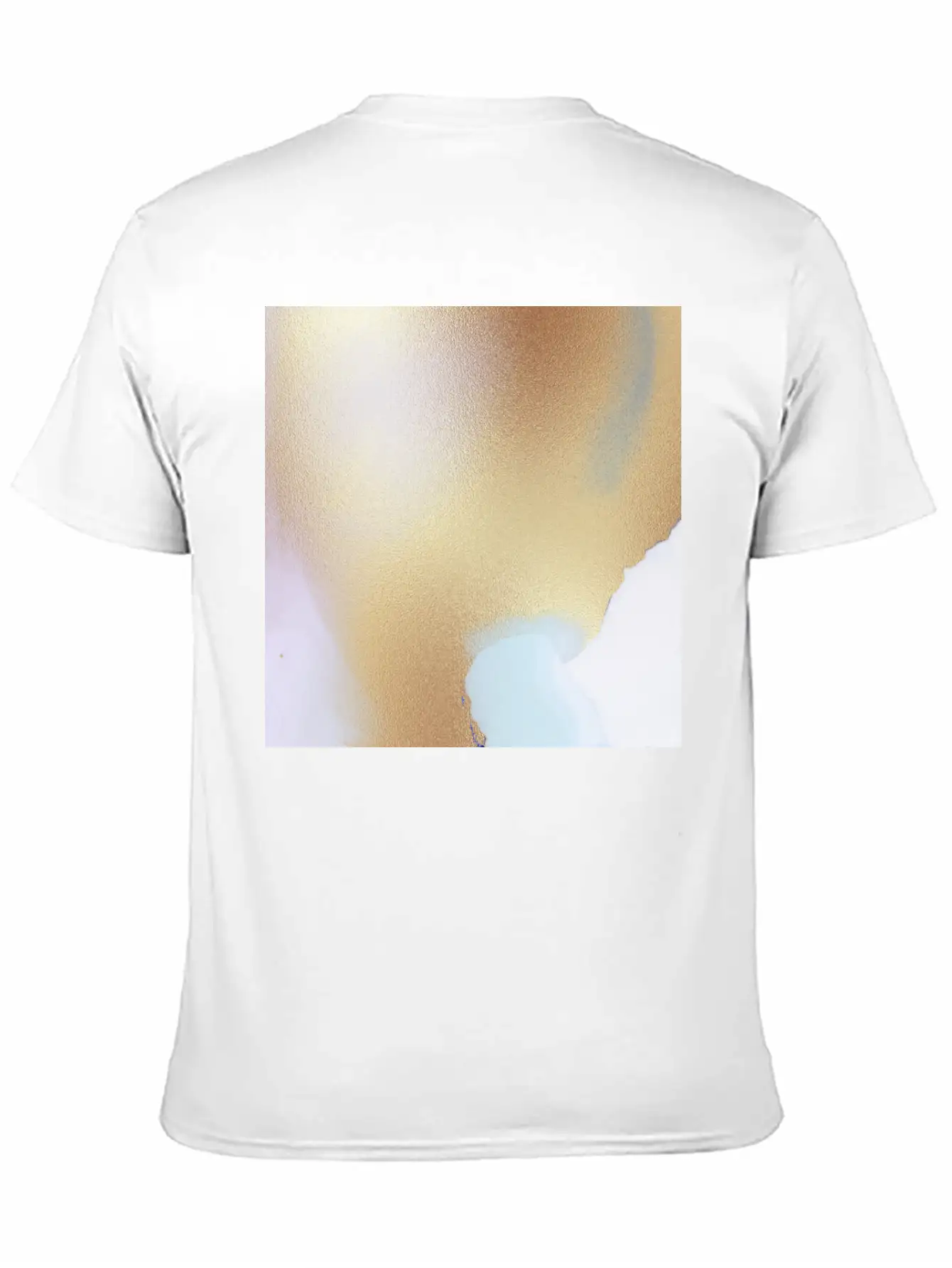 Gold White Watercolor Abstract Painting Essential Cotton Tee For Daily Outfits – Unisex Style