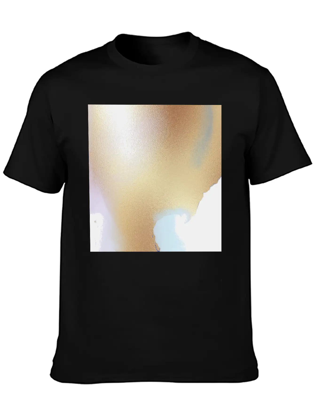 Gold White Watercolor Abstract Painting Essential Cotton Tee For Daily Outfits – Unisex Style