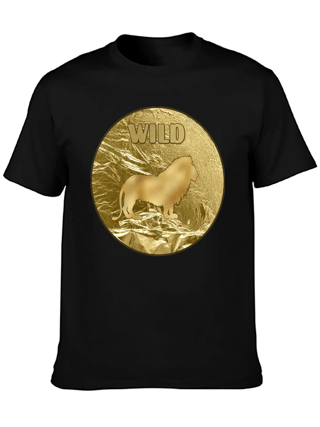 Gold Wild Lion Breathable Soft Cotton T-Shirt – Timeless Casual Look