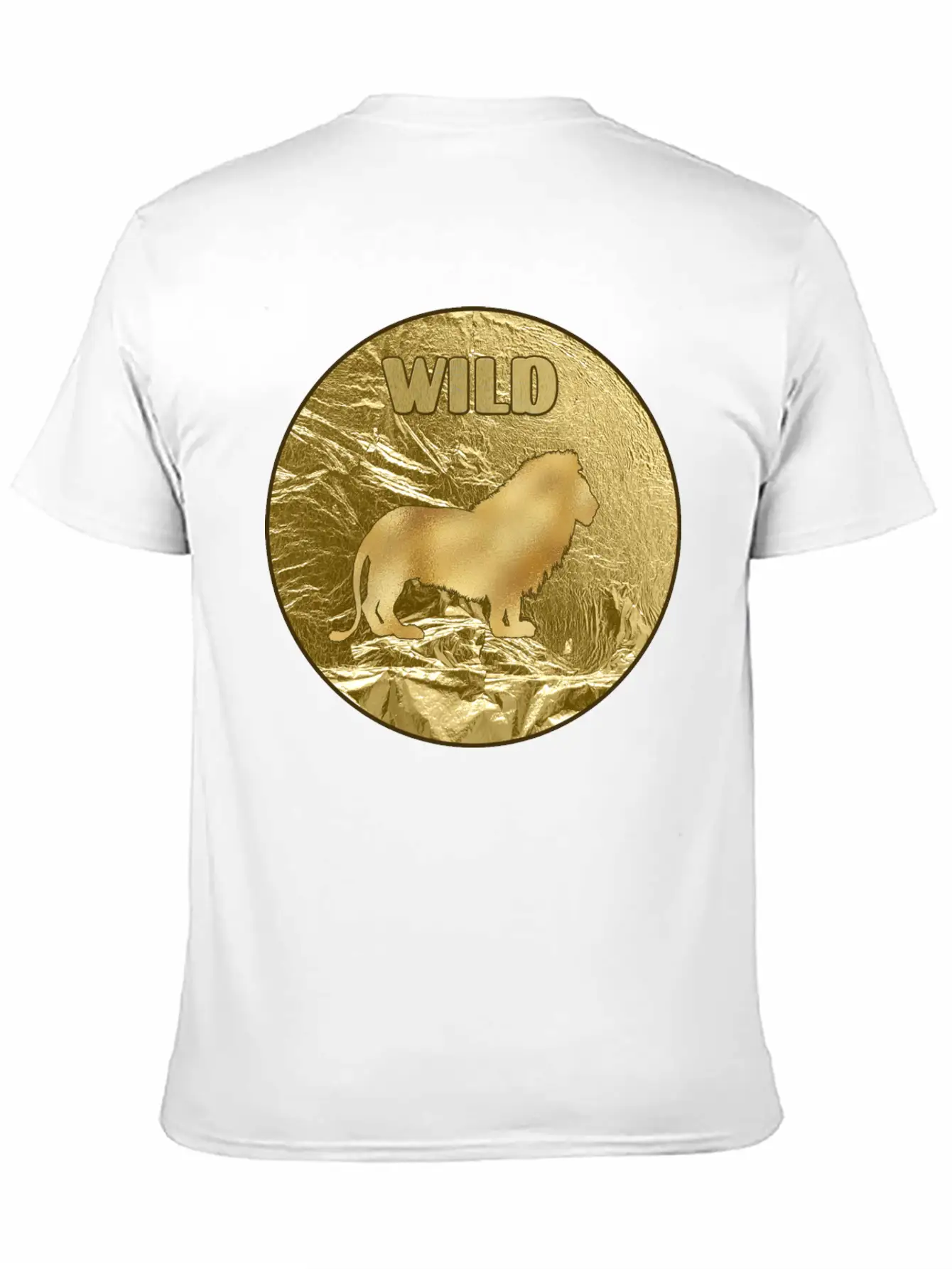 Gold Wild Lion Breathable Soft Cotton T-Shirt – Timeless Casual Look